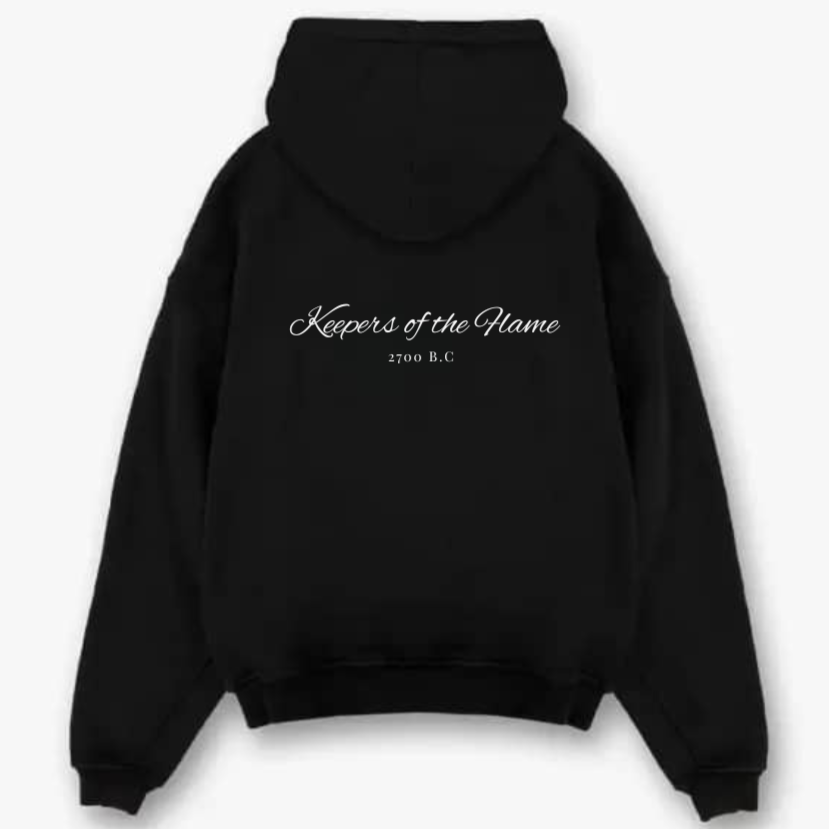 Keepers of the Flame Black Oversized Hoodie