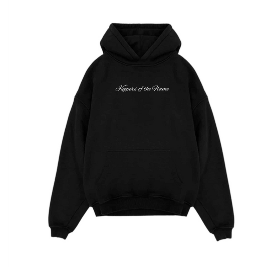 Keepers of the Flame Black Oversized Hoodie